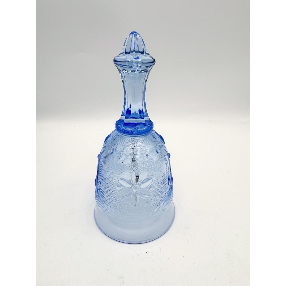 Tiara Glass Vintage Light Ice Blue Ornate Sandwich‎ Dinner Bell Decorative